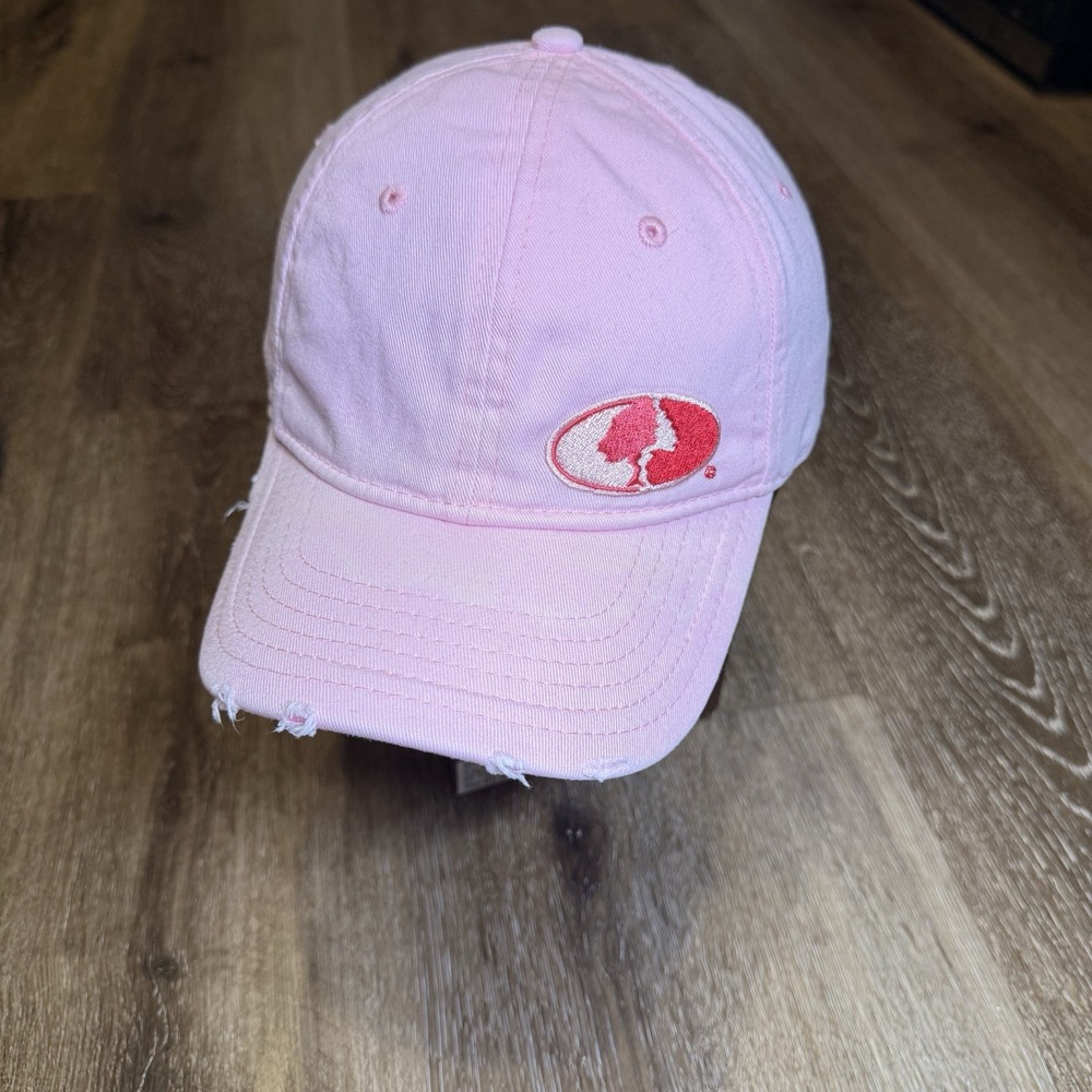 Mossy Oak Pink Hat Cap Adjustable Strap 90s Y2K Vintage Embroidered Logo Cute